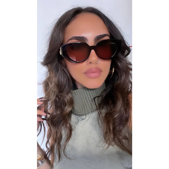 NEW Gucci GG1421S Brown Thick Rim Marmont Cat Eye Sunglasses - Picture 2 of 11